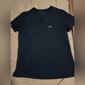 FIGS Women’s Catarina one-pocket scrub top in Dark Harbor